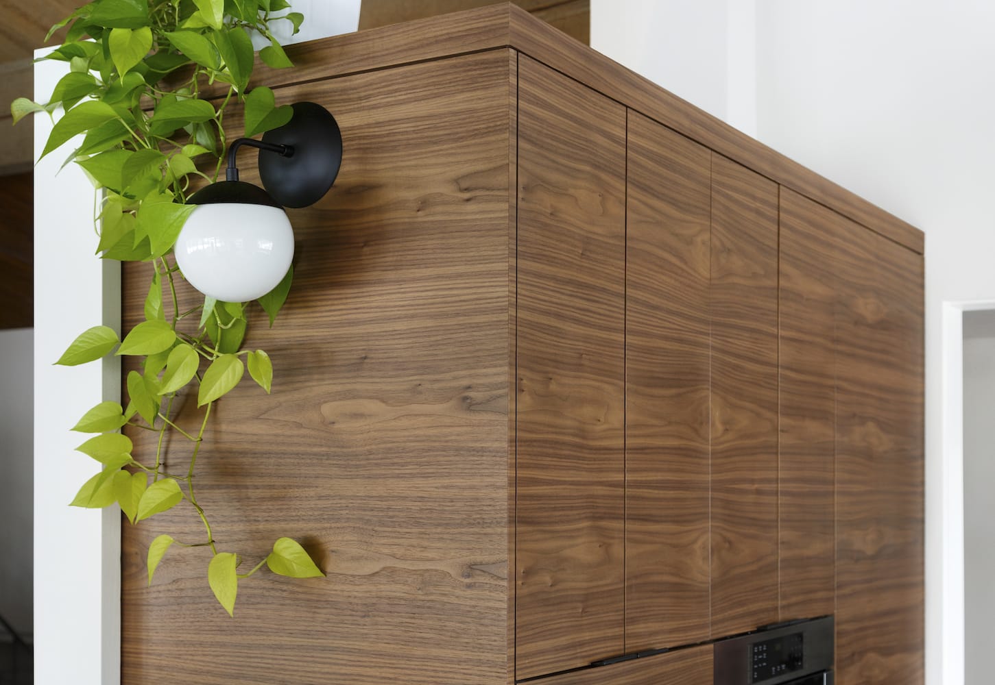 Detail of walnut cabinets by Dyer Studio Interior Design in Portland, Oregon