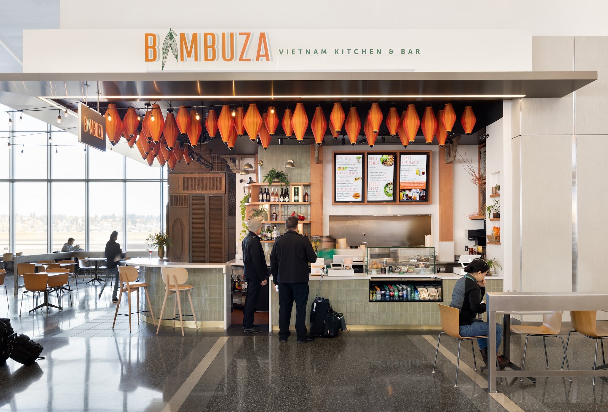 Bambuza PDX, a restaurant (commercial hospitality construction) project in Portland Airport