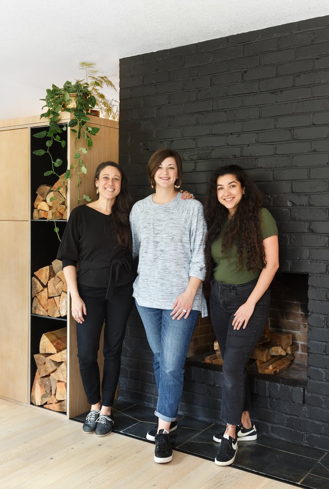 Portrait of interior designers Stephanie Dyer and Veronica McCoy with client